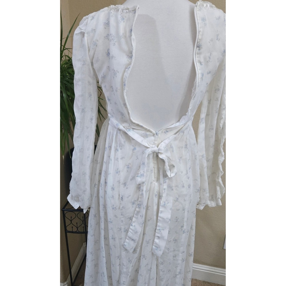 Vtg Gunne Sax Dress‎ Sz 5 Floral Cottagecore Prairie Milkmaid Romantic Victorian - Picture 5 of 16